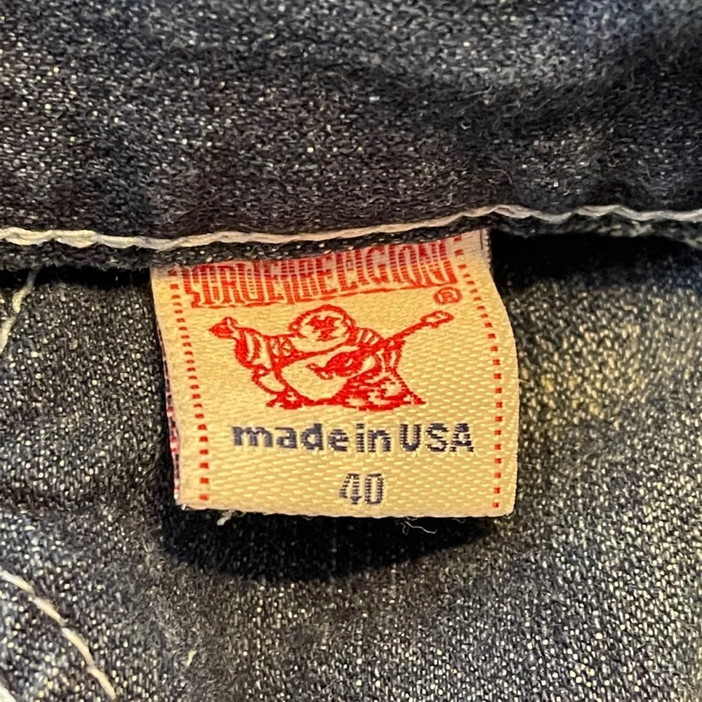 True Religion Men's Relaxed Jeans in Blue with Red Label